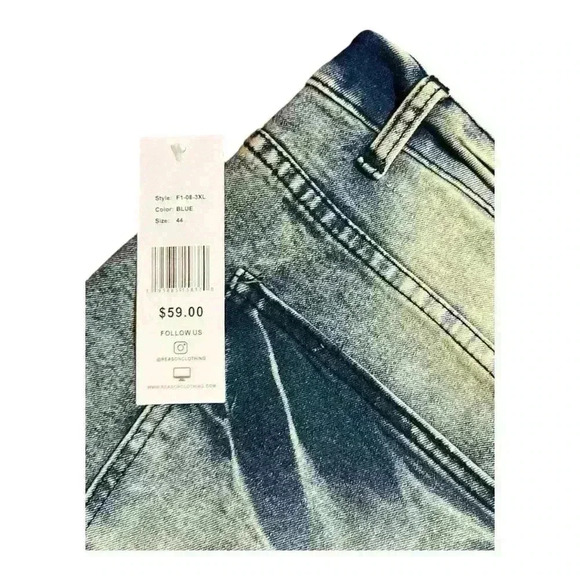 Reason Brand Light Wash Distressed Jeans - Picture 5 of 7